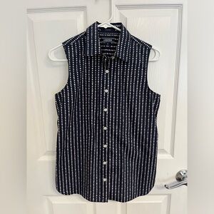 Lands End polkadot button down vest top